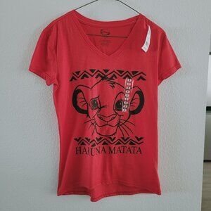 Disney The Lion King NWT T-shirt | Women's Size Small | V-neck | Hakuna Matata
